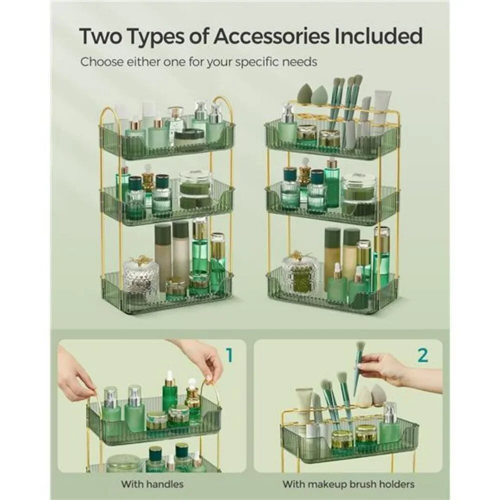 3 tier makeup organizer skincare storage shelf for vanity bathroom dresser